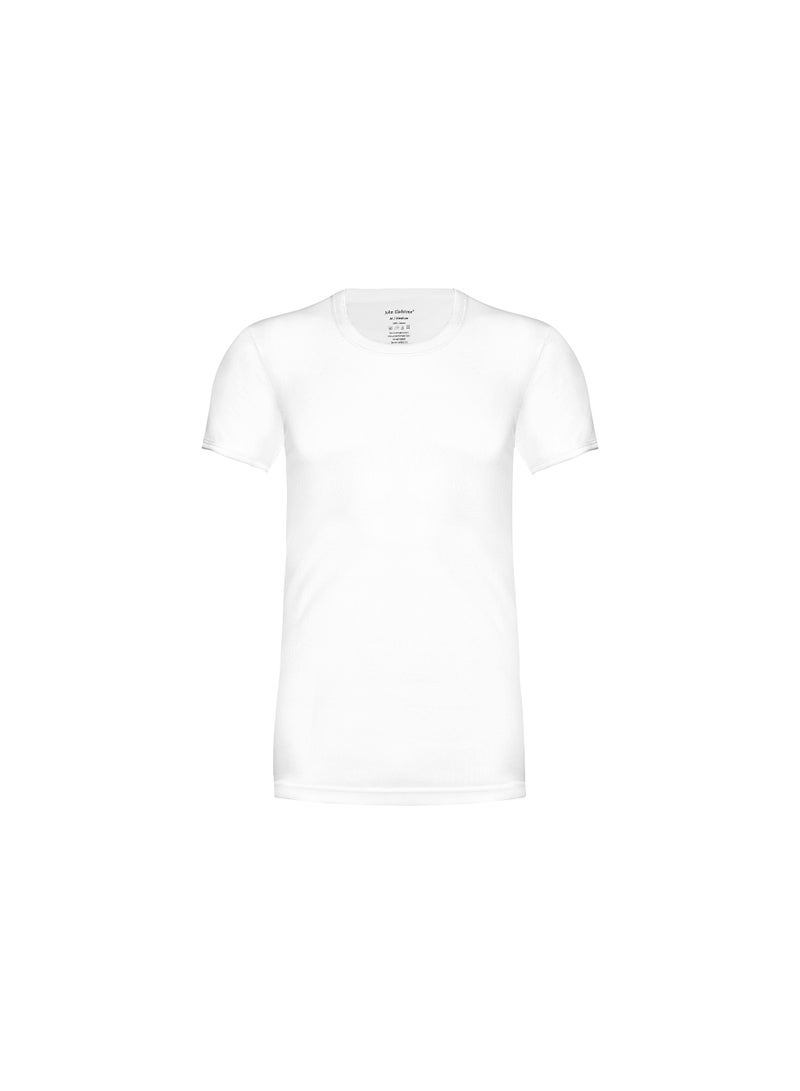 جون جلادستون قميص داخلي رجالي من جون غلادستون، أبيض اللون، برقبة دائرية، عبوة من 6 قطع - Image 3